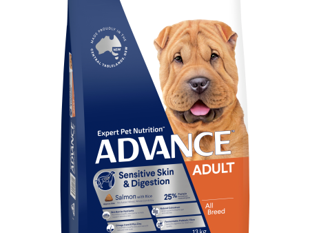 Advance Salmon and Rice Sensitive Skin and Digestion Adult Dry Dog Food 13kg Online now