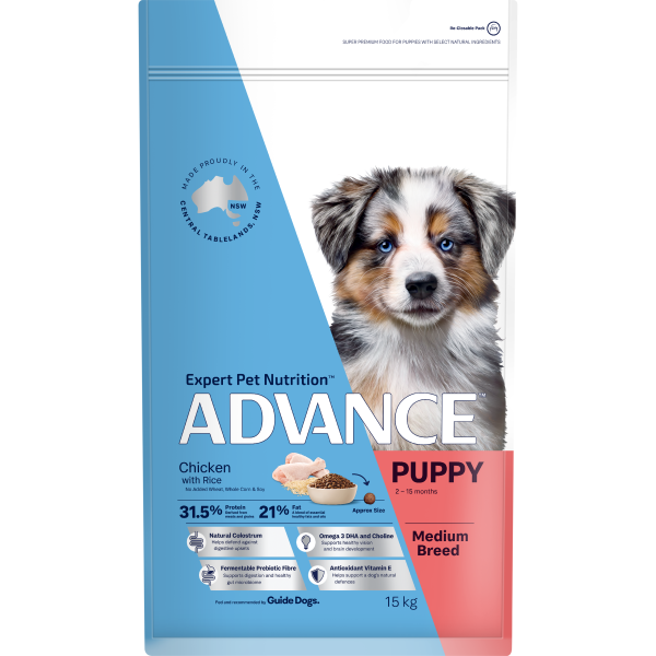 Advance Chicken and Rice Medium Breed Puppy Dry Dog Food Fashion