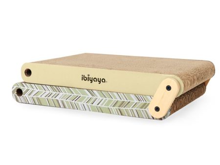 Ibiyaya Fold Out Cardboard Cat Scratcher Sage Green Supply