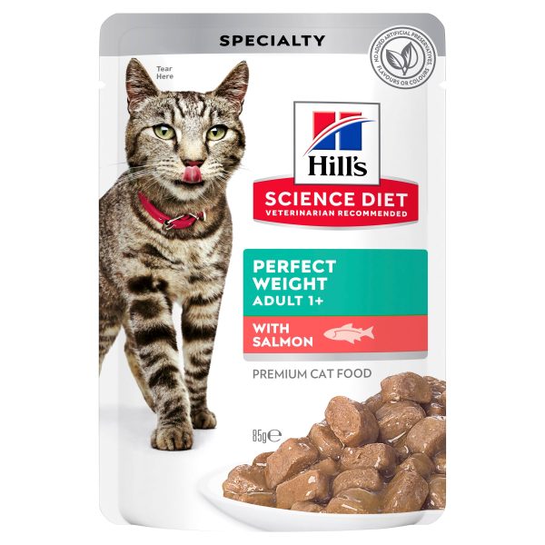 Hill s Science Diet Adult Perfect Weight Salmon Pouch Cat Food 85g x 12 For Cheap