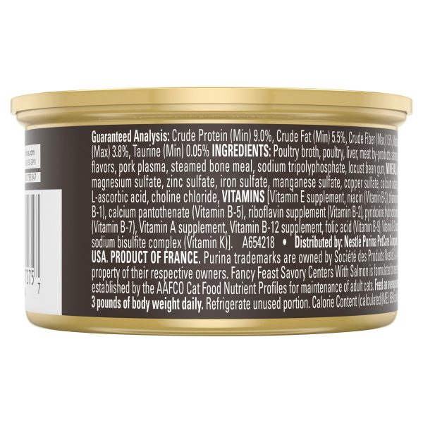 Fancy Feast Savoury Centers Pate With Salmon And Gourmet Gravy Center Adult Wet Cat Food 85g x 24 For Discount