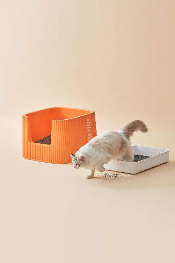 Michu XXL Delux Cat Litter Box with Scoop Coral on Sale