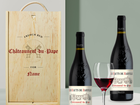 Personalised Chateauneuf Du Pape Red Wine Gift Set (2 x 75cl) Cheap