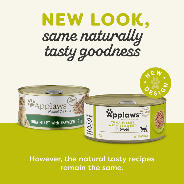 Applaws Natural Wet Cat Tin Tuna & Seaweed 70g x 24 Discount