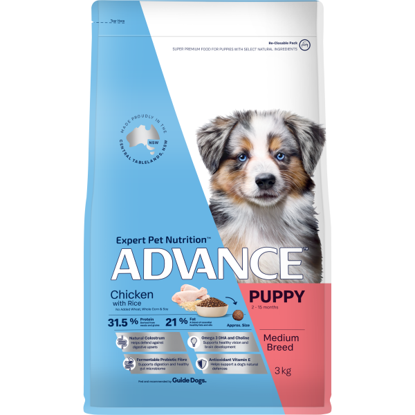 Advance Chicken and Rice Medium Breed Puppy Dry Dog Food Fashion