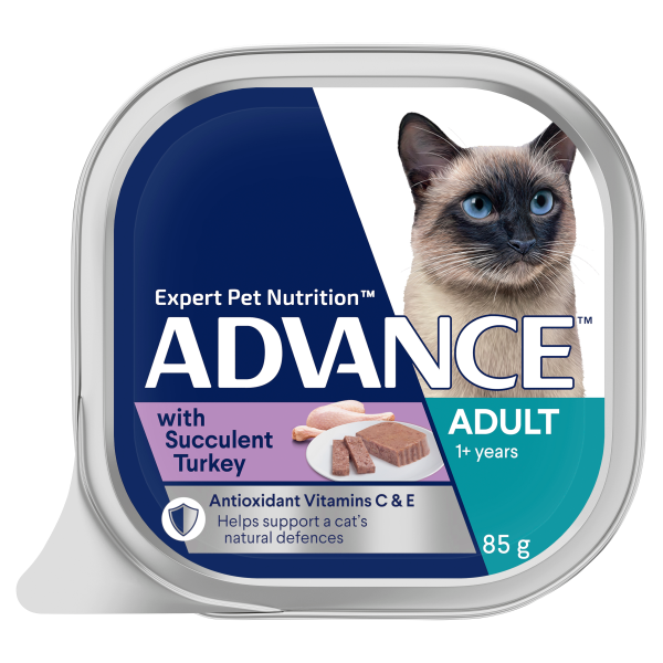 Advance Succulent Turkey Adult Wet Cat Food Trays 85g x 7 on Sale