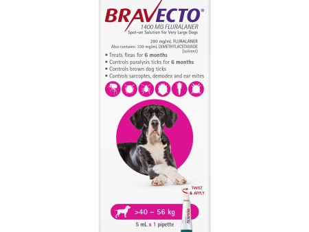 Bravecto Spot On Very Large Dogs 40-56Kg 1 Pack on Sale