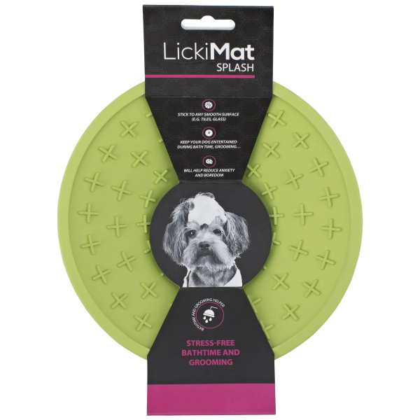 LickiMat Splash Slow Feeder with Suction Cup Dog Mat Green Online now