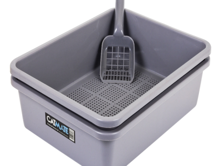 Catmate Sieve Cat Litter Tray Grey on Sale