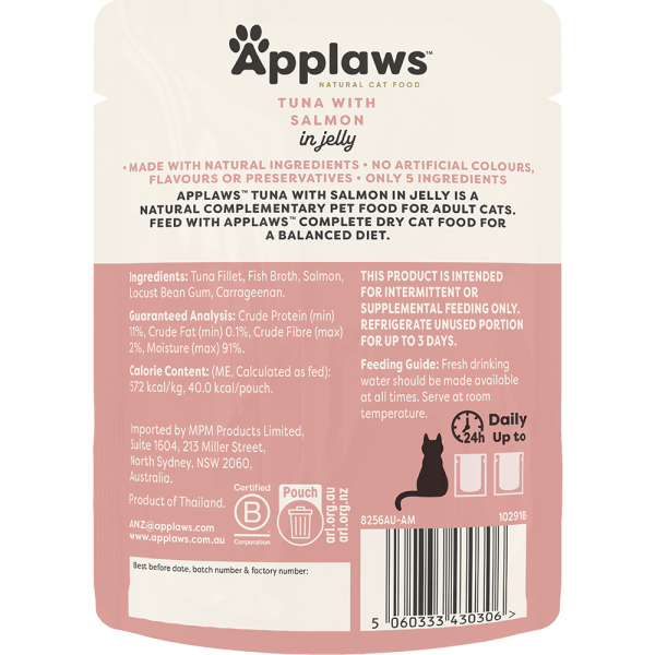 Applaws Natural Wet Cat Pouch Tuna & Salmon 70g x 16 Online Hot Sale