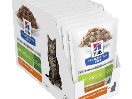 Hill s Prescription Diet Metabolic Weight Loss & Maintenance Cat Food Pouches 85g x 12 For Discount