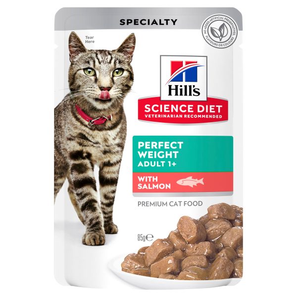 Hill s Science Diet Adult Perfect Weight Salmon Pouch Cat Food 85g x 12 For Cheap