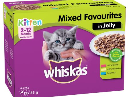 Whiskas Favourites Kitten Mixed Favourites In Jelly 85g x 12 For Discount