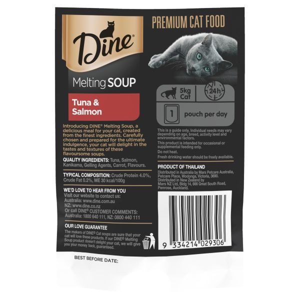 Dine Melting Soups Cat Adult Tuna & Salmon 40g Online now