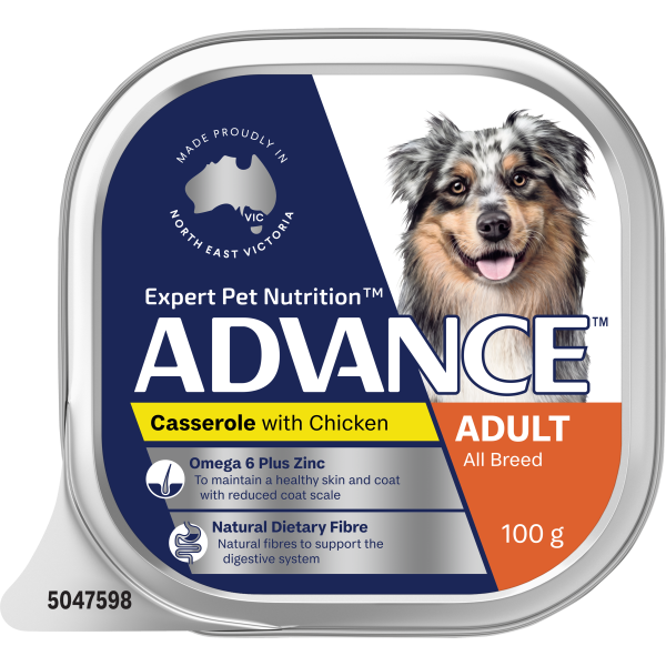 Advance Casserole with Chicken All Breed Adult Wet Dog Food Tray 100g x 12 Online Hot Sale