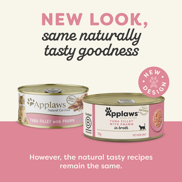 Applaws Natural Wet Cat Tin Tuna & Prawn 70g x 24 Online now