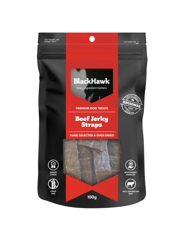 Black Hawk Beef Jerky Straps Dog Treats 100g Online Sale