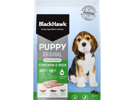 Black Hawk Original Puppy Chicken and Rice Medium Breed Dry Dog Food 20kg Sale