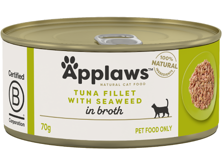 Applaws Natural Wet Cat Tin Tuna & Seaweed 70g x 24 Discount