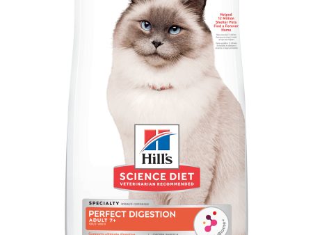 Hill s Science Diet Adult 7+ Senior Perfect Digestion Dry Cat Food 2.72kg Supply