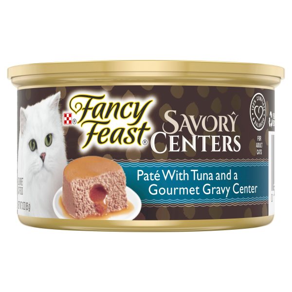 Fancy Feast Savoury Centers Pate With Tuna And Gourmet Gravy Center Adult Wet Cat Food 85g x 24 Discount