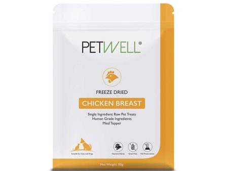 Petwell Dog and Cat Treats Freeze Dried Chicken Breast 80g Cheap