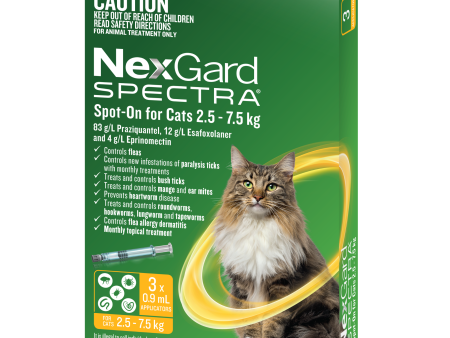 Nexgard Spectra Spot On For Cats 2.5-7.5kg Hot on Sale