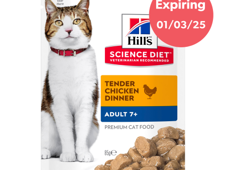 Hill s Science Diet Adult 7+ Senior Chicken Cat Food pouches 85g x 12 Online now