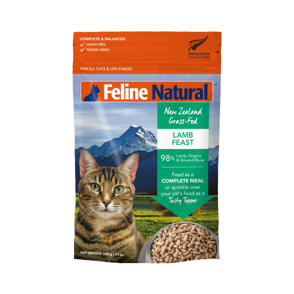 Feline Natural Grain Free Freeze Dried Cat Food Lamb 320g Cheap