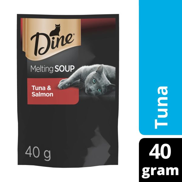 Dine Melting Soups Cat Adult Tuna & Salmon 40g Online now