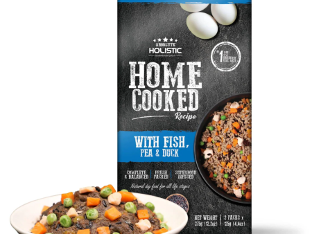 Absolute Holistic Home Cooked Recipe Fish Peas & Duck Dog Wet Food 125g x 3 Online now