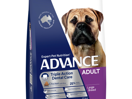 Advance Chicken and Rice Triple Action Dental Health Care Large Breed Adult Dry Dog Food 13kg Online now