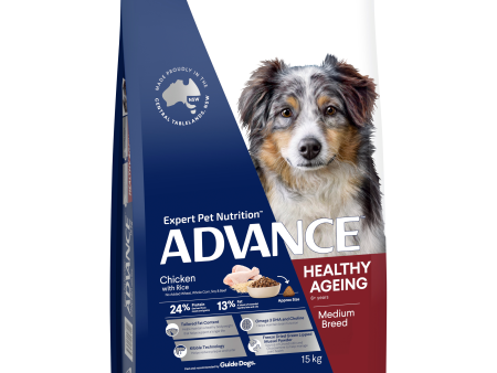 Advance Chicken and Rice Healthy Ageing Medium Breed Dry Dog Food Online Sale