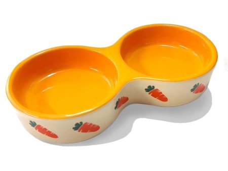 Nature Island Carrot Double Small Animal Bowl Online Sale