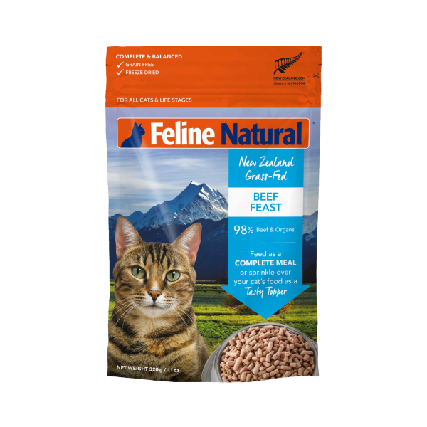 Feline Natural Grain Free Freeze Dried Cat Food Beef 320g For Sale