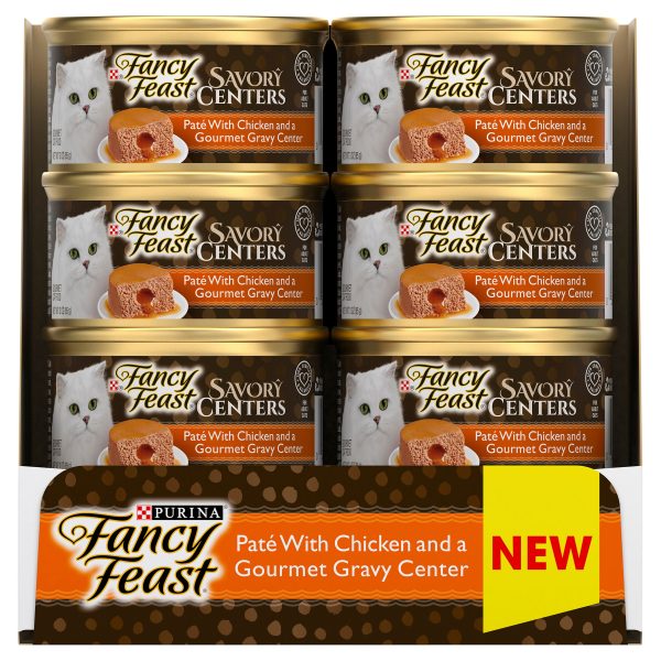 Fancy Feast Savoury Centers Pate With Chicken And Gourmet Gravy Center Adult Wet Cat Food 85g x 24 Supply