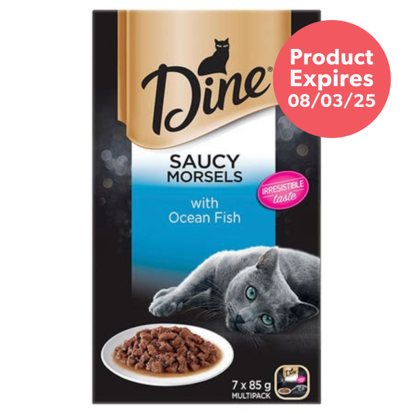 Dine Classic Saucy Morsels With Ocean Fish Multipack Wet Cat Food 85g x 7 Discount