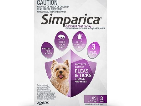 Simparica Extra Small Dog Chews 2.6-5kg 3 Pack For Cheap