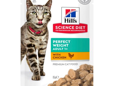 Hill s Science Diet Adult Perfect Weight Chicken Pouch Cat Food 85g x 12 For Discount