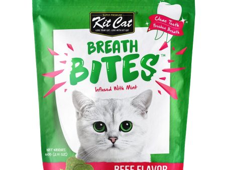 Kit Cat Breath Bites Cat Treat Beef 60g on Sale