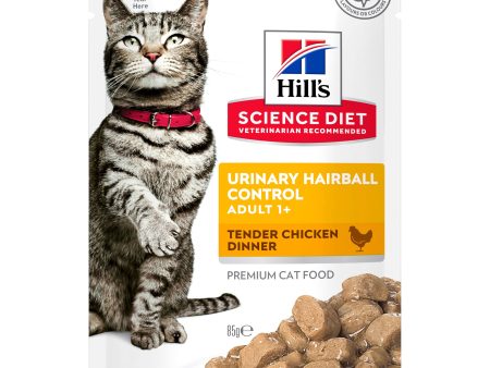 Hill s Science Diet Adult Urinary Hairball Control Chicken Pouch Cat Food 85g x 12 Cheap