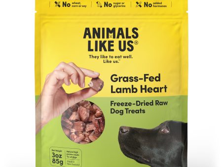 Animals Like Us Grass-Fed Lamb Heart Freeze-Dried Raw Dog Treats 85g Online now