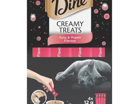 Dine Creamy Cat Treats Tuna & Prawn 12g x 4 Cheap