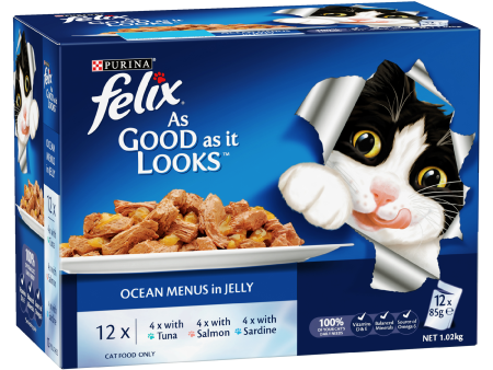 Felix As Good As It Looks Ocean Menu Adult Wet Cat Food 85g x 12 Online Hot Sale