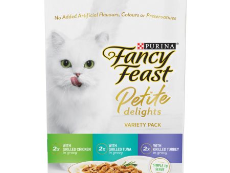 Fancy Feast Petite Delights Chicken Turkey Tuna Variety Pack Adult Wet Cat Food 50g x 6 Fashion