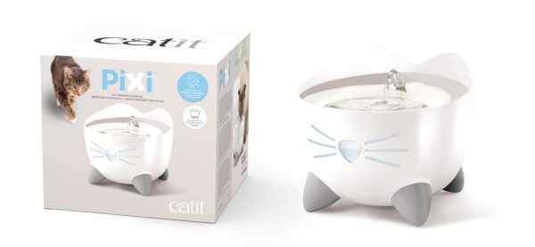 Catit Pixi Cat Fountain White with Stainless Steel For Discount