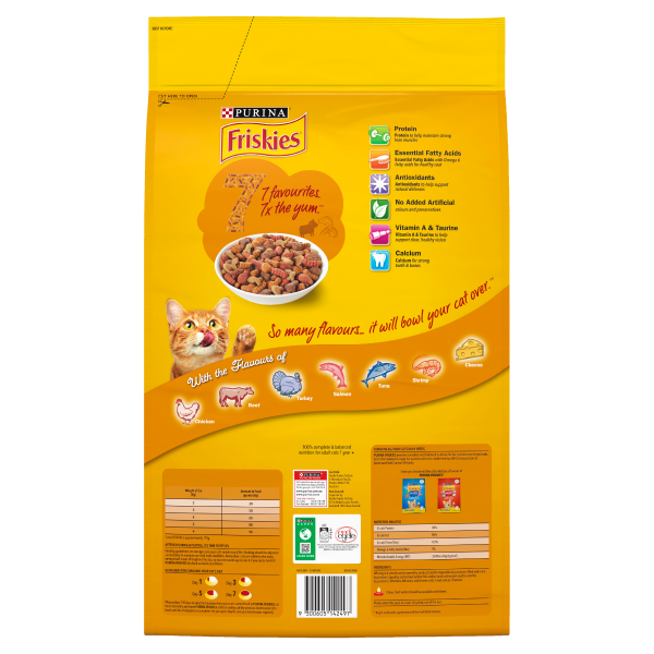 Friskies 7 flavours Dry Cat Food 10kg Supply