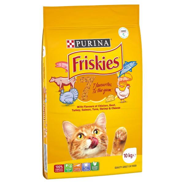 Friskies 7 flavours Dry Cat Food 10kg Supply