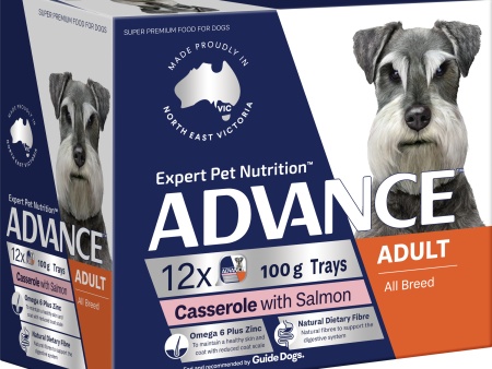 Advance Casserole with Salmon All Breed Adult Wet Dog Food Tray 100g x 12 For Cheap