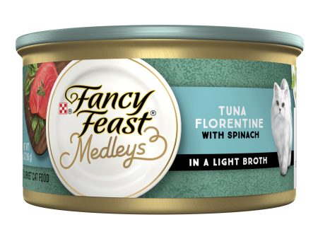 Fancy Feast Medleys Tuna Florentine With Garden Greens Adult Wet Cat Food 85g x 24 For Discount